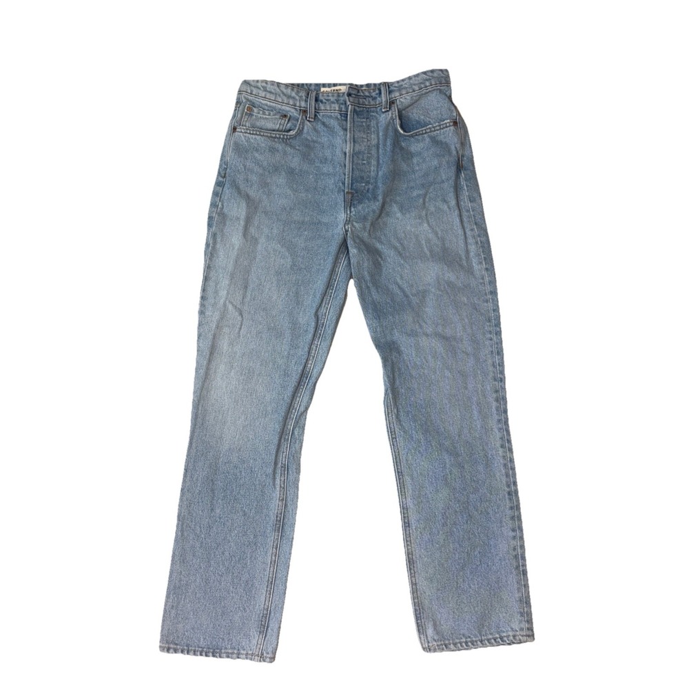 GRLFRND Karolina High Rise Slim Fit Straight Light Wash Jeans Size 28 Button Fly